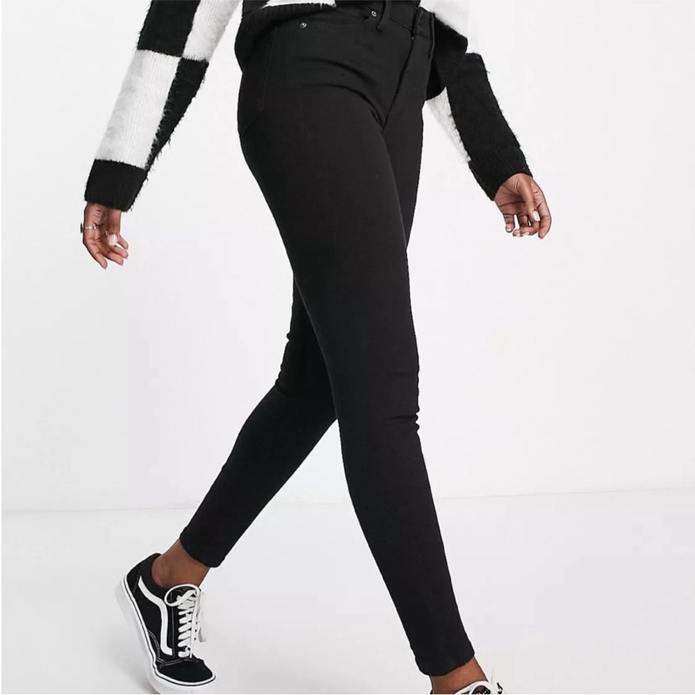 Topshop Leigh jeans in black Stretchy comfy Size 26 Asos - Picture 3 of 12